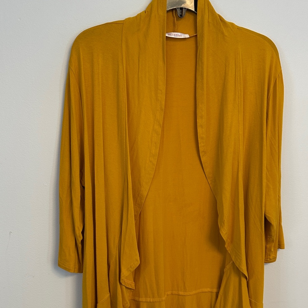 Chic Mustard Open Front Cardigan - Picture 4 of 4